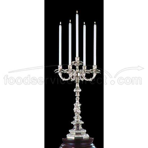 Apex Fountains Gemini Bright Heavy Nickel Finish Five Light Candelabra, 26 Inch Height -- 2 Per Case