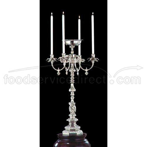 Apex Fountain Gemini Bright Heavy Nickel Finish Four Light Candelabra, 34 inch Height -- 2 per case.