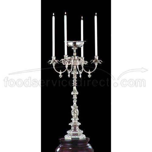 Apex Fountains Gemini Bright Heavy Nickel Finish Four Light Candelabra, 34 Inch Height -- 2 Per Case