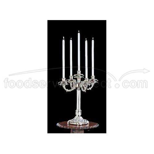 Apex Fountains Regency Bright Heavy Nickel Finish Five Light Candelabra, 20 Inch Height -- 2 Per Case