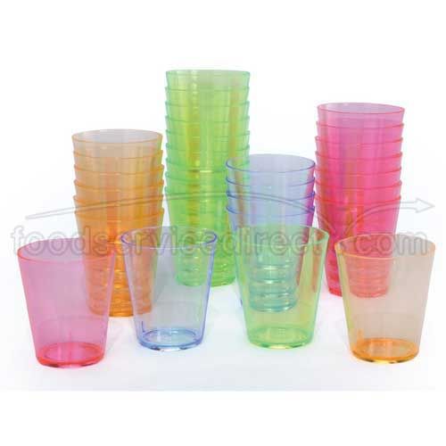 Precision Pours Plastic Shot Glasses 1 Ounce Assorted Colors -- 1152 Per Case