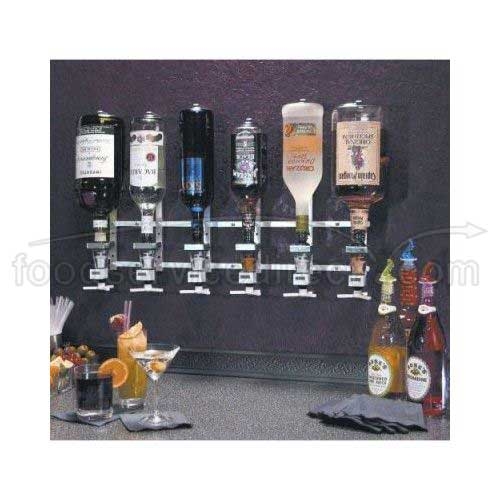Precision Pours Wall Mount Complete Rack and Pour Units with Metered Head, 6 Bottles.