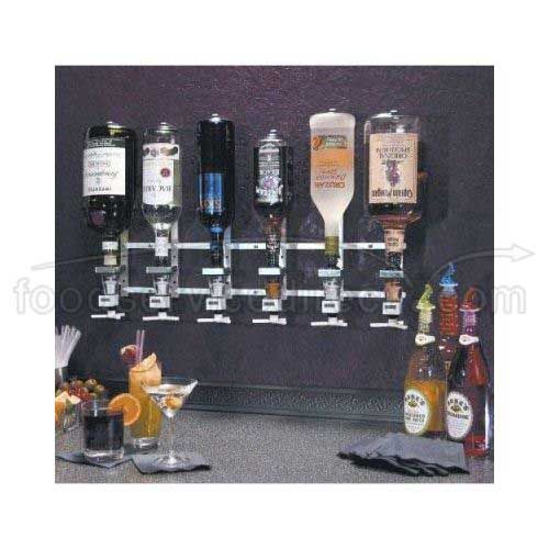 Precision Pours Wall Mount Complete Rack And Pour Units With Metered Head, 6 Bottles