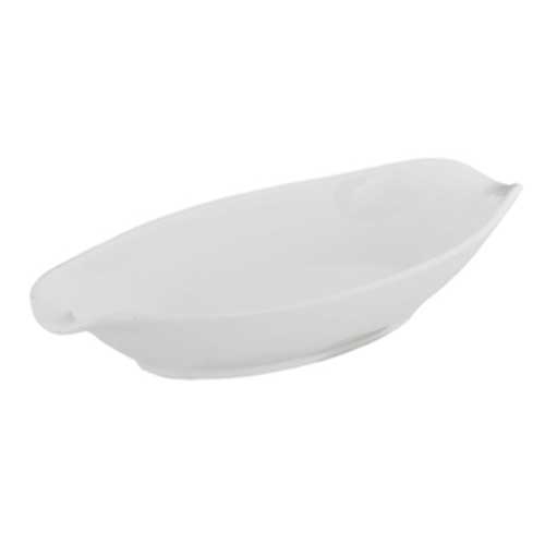 Smart Porcelain Spoon Rest Dish, 4.25 x 9.125 x 1.75 inch.