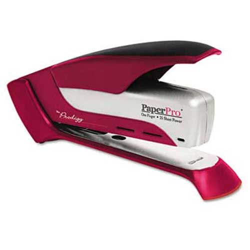 Bostitch Prodigy Stapler, 25-Sheet Capacity, Metallic Red/Silver