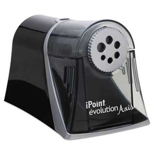 iPoint Evolution Axis Pencil Sharpener, Black/Silver, 5w x 7 1/2 d x 7 1/4h