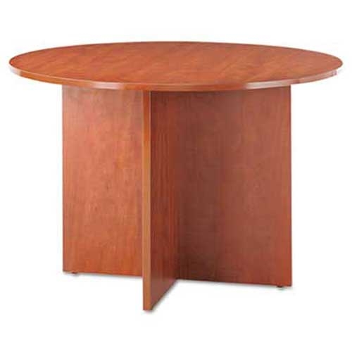 Alera Valencia Round Conference Table w/Legs, 29 1/2h x 42 dia., Medium Cherry