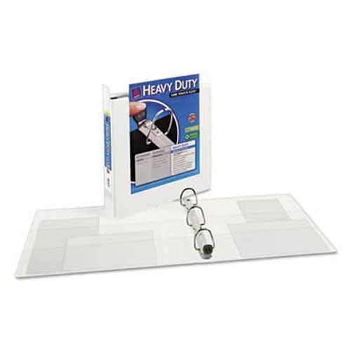 Avery Heavy-Duty View Binder w/Locking 1-Touch EZD Rings, 1 1/2 inch Cap, White