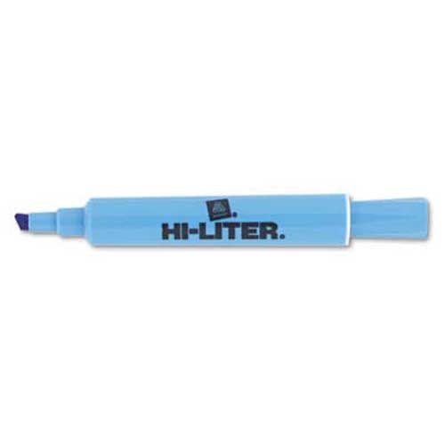 HI-LITER Desk Style Highlighter, Chisel Tip, Light Blue Ink, 1 Dozen