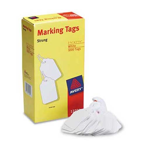 Avery White Marking Tags, Paper, 2 3/4 x 1 11/16, White, 1,000/Box