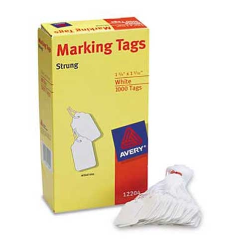 Avery White Marking Tags, Paper, 1 3/4 x 1 3/32, White, 1,000/Box