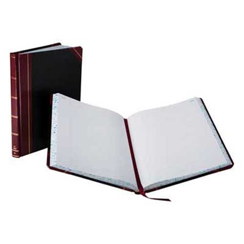 Boorum and Pease Columnar Accounting Book, Record Rule, Black Cover, 150 Pages, 8 1/8 x 10 3/8