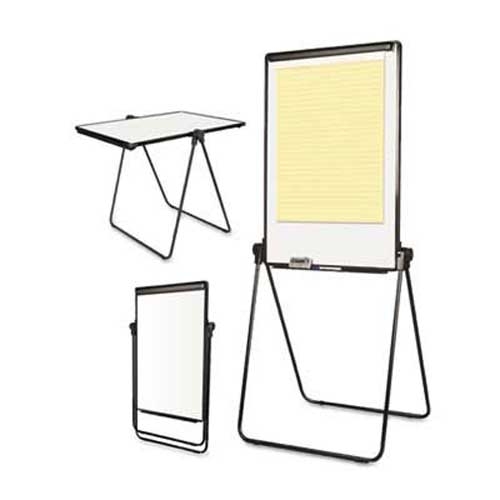 MasterVision Folds-to-a-Table Melamine Easel, 28 1/2 x 37 1/2, White, Steel/Laminate