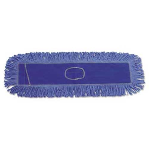 UNISAN Dust Mop Head, Cotton/Synthetic Blend, 36 x 5, Looped-End, Blue