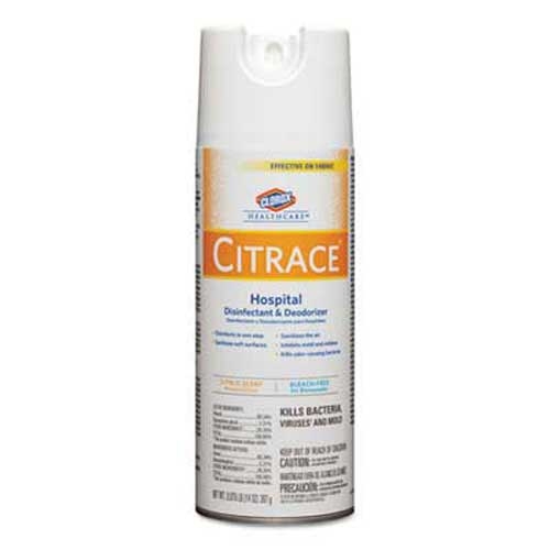 Clorox Healthcare Citrace Hospital Disinfectant & Deodorizer, Citrus, 14oz Aerosol, 12/Carton