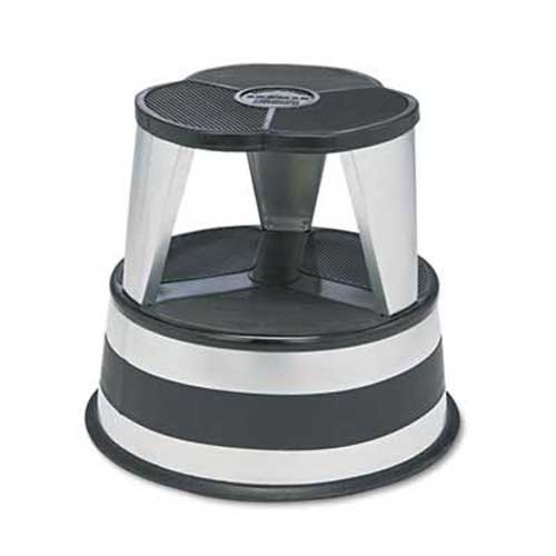 Cramer Kik-Step Steel Step Stool, 16 dia. x 14 1/4h, to 350 lb, Silver