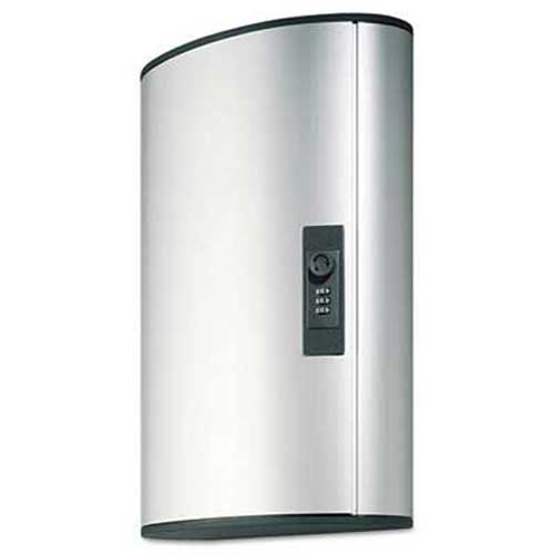Durable Locking Key Cabinet, 72-Key, Brushed Aluminum, 11 3/4 x 4 5/8 x 15 3/4