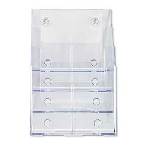 deflecto Multi Compartment DocuHolder, Four Compartments, 9-1/4w x 7d x 13-1/2h, Clear