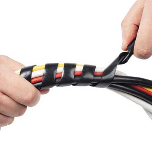 D-Line Cable Tidy Wrap, 1/4 inch - 2 inch Diameter x 98 inch Long, Black