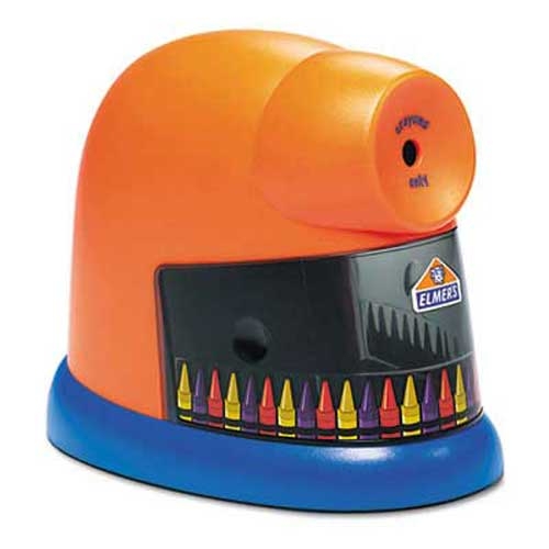 Elmers CrayonPro Electric Crayon Sharpener with Replacable Blade, Orange