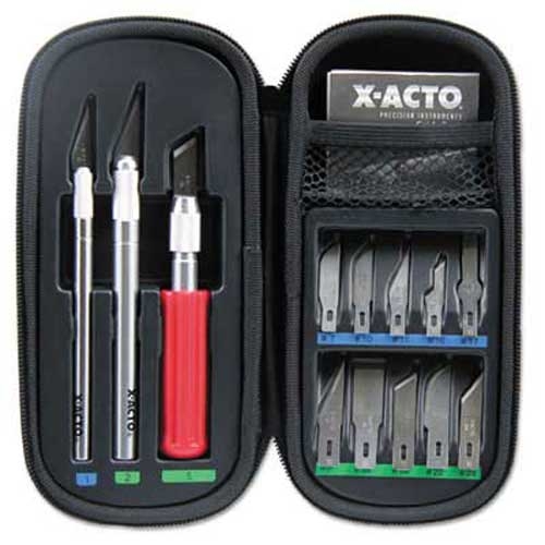 X-ACTO Knife Set, 3 Knives, 10 Blades, Carrying Case