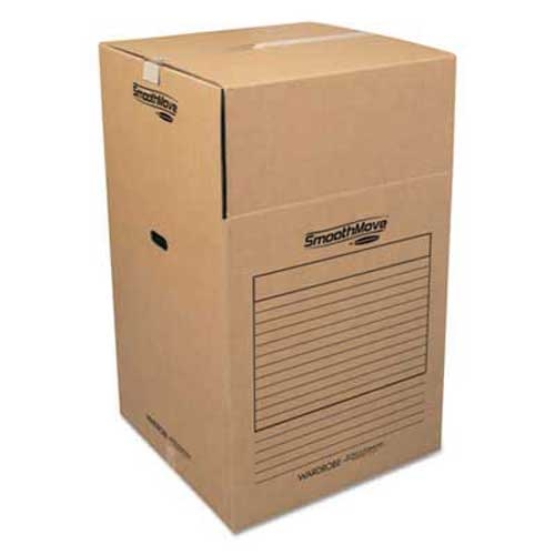 Bankers Box SmoothMove Wardrobe Boxes, 24 3/8l x 24 3/8w x 40 1/4h, Kraft, 3/Carton