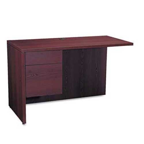 HON 10500 Series “L” Workstation Return, 3/4 Height Left Ped, 48w x 24d, Mahogany
