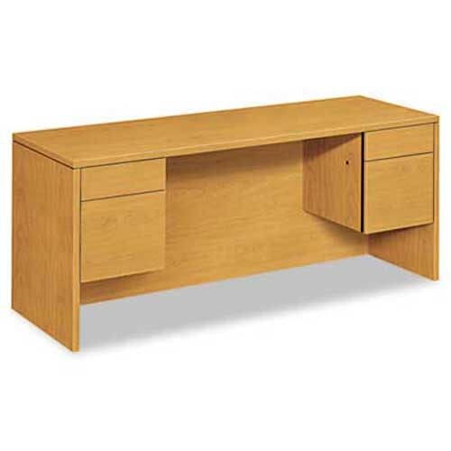 HON 10500 Series Kneespace Credenza With 3/4-Height Pedestals, 72w x 24d, Harvest
