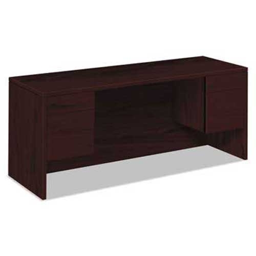 HON 10500 Series Kneespace Credenza With 3/4-Height Pedestals, 72w x 24d, Mahogany