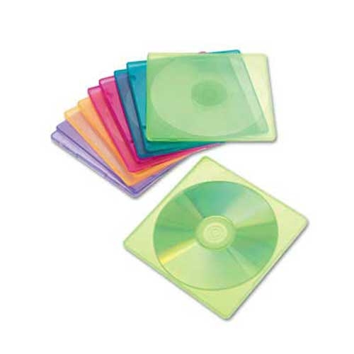 Innovera Slim CD Case, Assorted Colors, 10/Pack