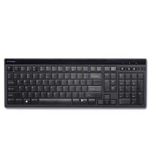 Kensington Slim Type Standard Keyboard, 104 Keys, Black/Silver