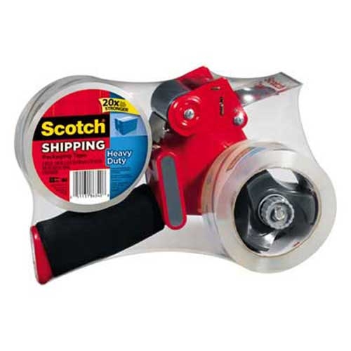 Scotch Packaging Tape Dispenser with Two Rolls of Tape, 1.88 inch x 54.6yds