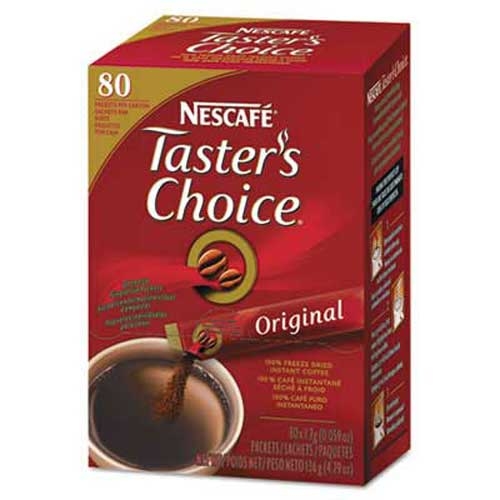 Nescafe Premium Instant-Coffee Single-Serve Sticks, Original Blend, .06oz, 80/Box