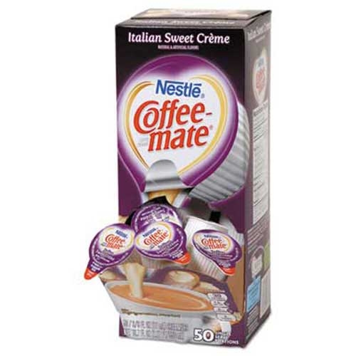 Coffee-mate Liquid Coffee Creamer, Italian Sweet Creme, 0.375 oz Cups, 50/Box