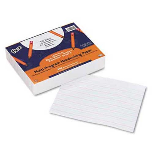 Pacon Multi-Program Handwriting Paper, 5/8 inch Long Rule, 10-1/2 x 8, White, 500 Shts/Pk