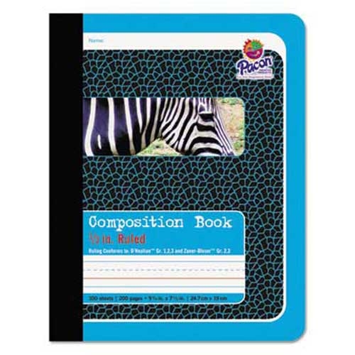 Pacon Composition Book, 1/2 inch Ruling, 9-3/4 x 7-1/2, 100 Sheets