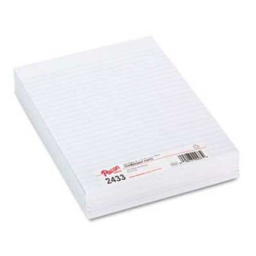 Pacon Composition Paper, 3/8 inch Ruling, 16 lbs., 8 x 10-1/2, White, 500 Sheets/Pack