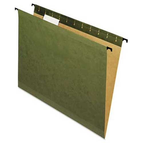 Pendaflex SureHook Poly Laminate Reinforced Hanging Folders, 1/5 Tab, Letter, Green, 20/Box