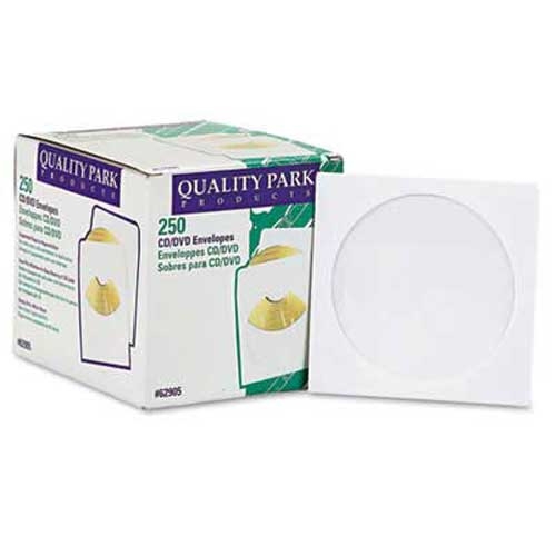 Quality Park CD/DVD Sleeves, 250/Box