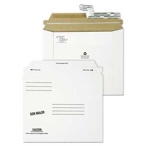 Quality Park Redi-Strip Economy Disk Mailer, 7 1/2 x 6 1/16, White, Recycled, 100/Carton