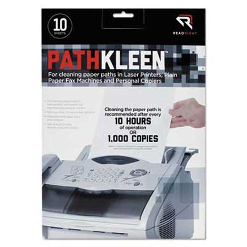 Read Right PathKleen Printer Roller Cleaner Sheets, 8 1/2 x 11, 10/Pack