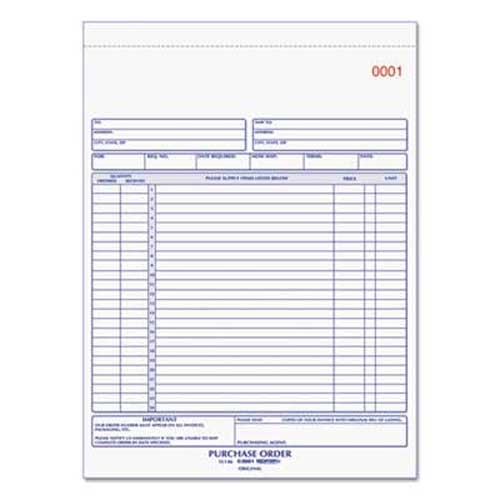 Rediform Purchase Order Book, 8 1/2 x 11, Letter, Two-Part Carbonless, 50 Sets/Book