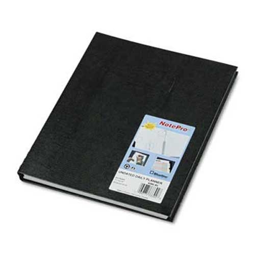 Blueline NotePro Undated Daily Planner, 10-3/4 x 8-1/2, Black