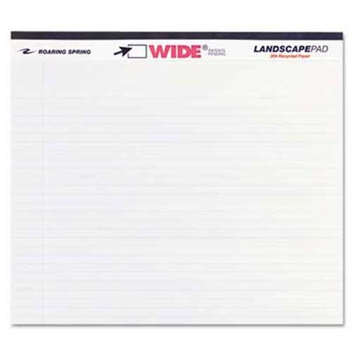 Roaring Spring Landscape Format Writing Pad, College Ruled, 11 x 9-1/2, White, 40 Sheets