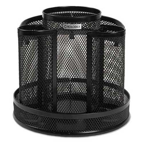 Rolodex Wire Mesh Spinning Desk Sorter, Black