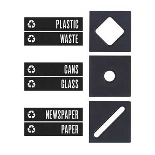 Safco Public Square Recycling Containers Lids, 15 1/4 x 15 1/4 x 2, Black