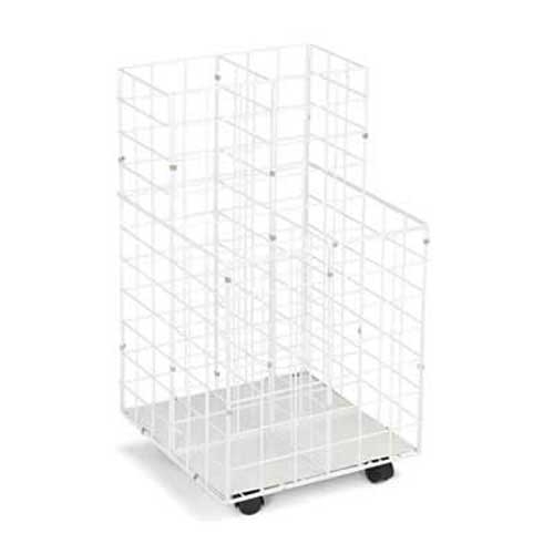 Safco Wire Roll Files, Four Compartments, 16-1/4w x 16-1/2d x 30-1/2h, White