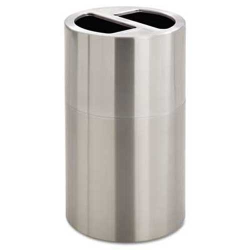 Safco Dual Recycling Receptacle, 30gal, Stainless Steel