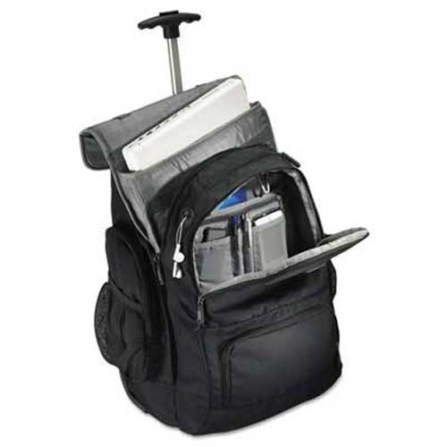Samsonite Rolling Backpack, 14 x 8 x 21, Black/Charcoal