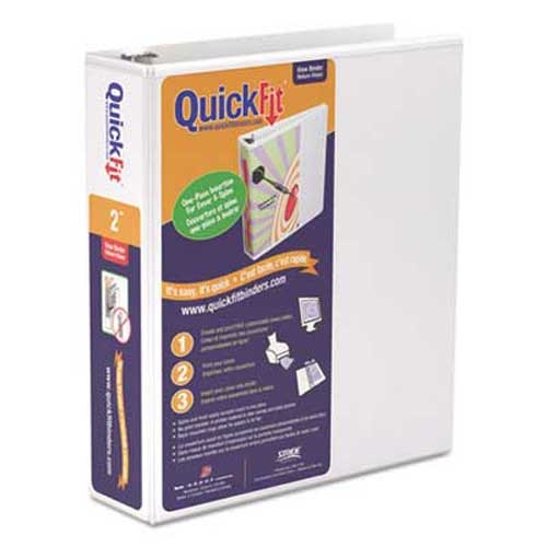 QuickFit from Stride QuickFit D-Ring View Binder, 2 inch Capacity, 8 1/2 x 11, White